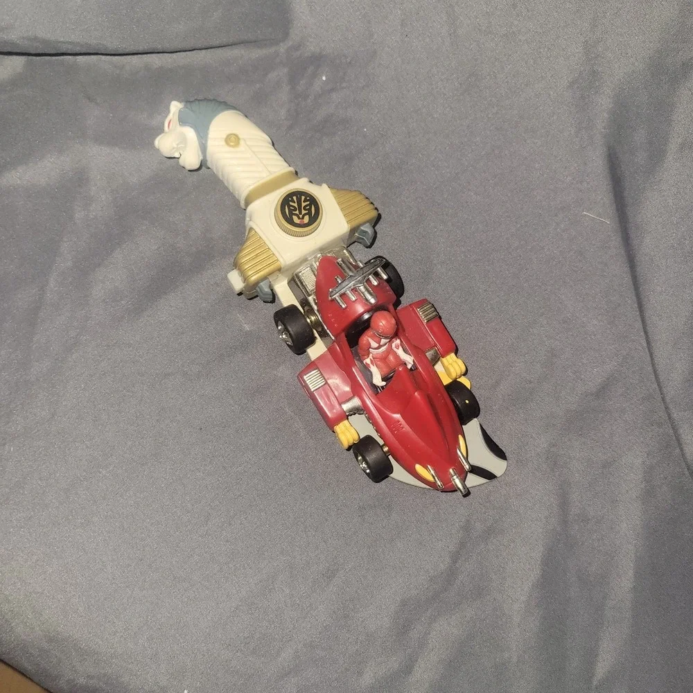 Vintage Power Rangers Saba Sword By Empire Toys with Red Ranger Vehicle